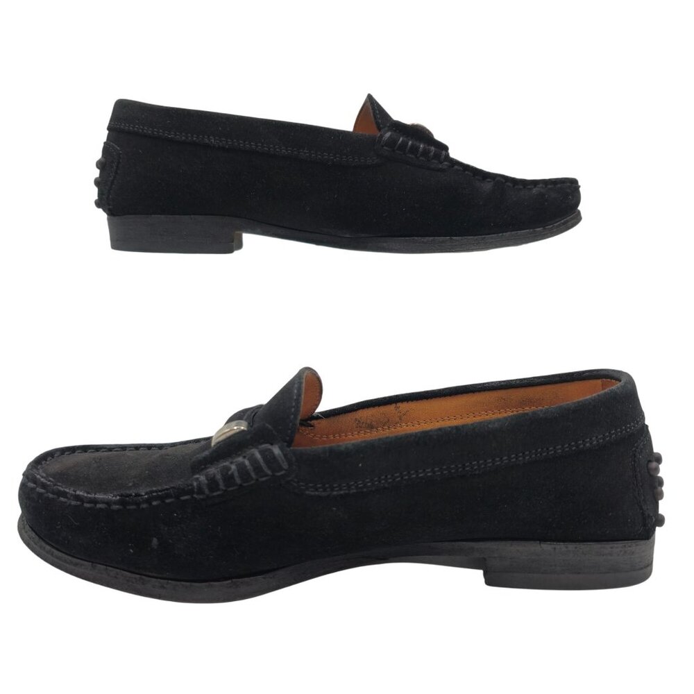 Tods Italy Womens Size 8 Black Suede Leather Dress Shoes Flats Loafers Slip-ons - Picture 5 of 8